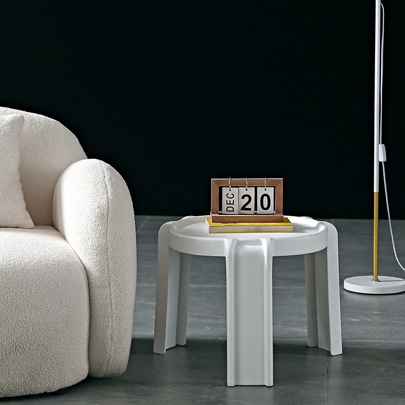 Taburete bajo apilable redondo de geometría escandinava contemporánea para dormitorio 