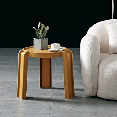 Taburete bajo apilable redondo de geometría escandinava contemporánea para dormitorio 