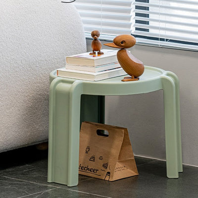 Taburete bajo apilable redondo de geometría escandinava contemporánea para dormitorio 