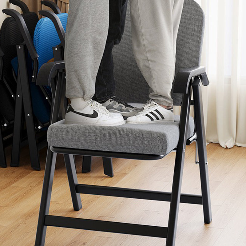 Modern Simplicity Square 3D Breathable Mesh Upholstered Foldable Desk Chair Backrest Armrest For Home Office