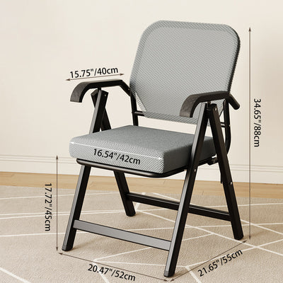 Modern Simplicity Square 3D Breathable Mesh Upholstered Foldable Desk Chair Backrest Armrest For Home Office