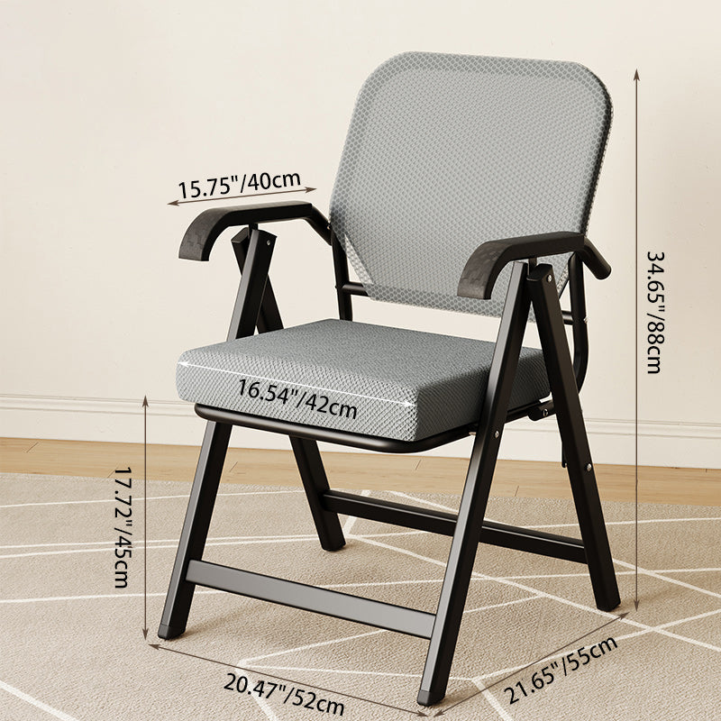 Modern Simplicity Square 3D Breathable Mesh Upholstered Foldable Desk Chair Backrest Armrest For Home Office
