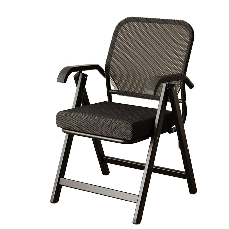 Modern Simplicity Square 3D Breathable Mesh Upholstered Foldable Desk Chair Backrest Armrest For Home Office