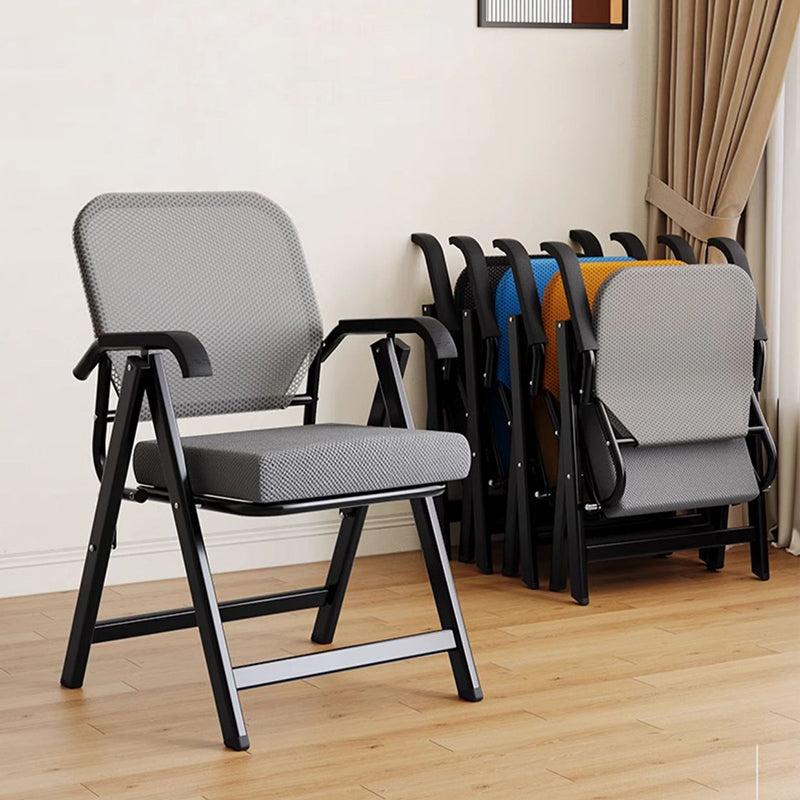 Modern Simplicity Square 3D Breathable Mesh Upholstered Foldable Desk Chair Backrest Armrest For Home Office