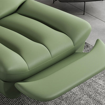 Contemporary Scandinavian Leather Upholstered Carbon Steel Swivel Accent Chair Backrest For Living Room
