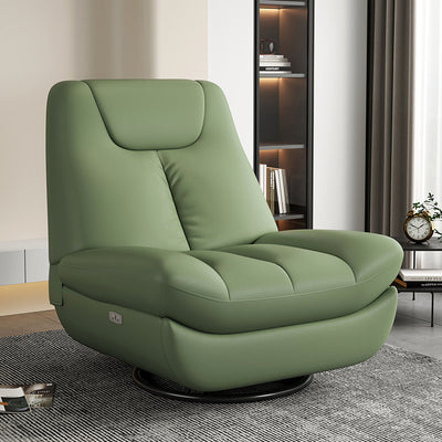 Contemporary Scandinavian Leather Upholstered Carbon Steel Swivel Accent Chair Backrest For Living Room