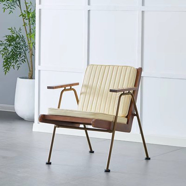 Fauteuil d'appoint contemporain de luxe carré en similicuir avec pieds en métal, dossier et accoudoirs pour le salon 