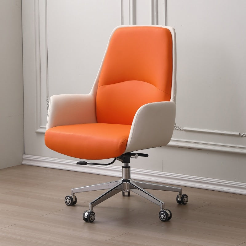 Moderner minimalistischer Schreibtischstuhl mit quadratischer Rückenlehne aus Kunstleder und Karbonstahl, drehbar, höhenverstellbar, mit Rollen, für Homeoffice 