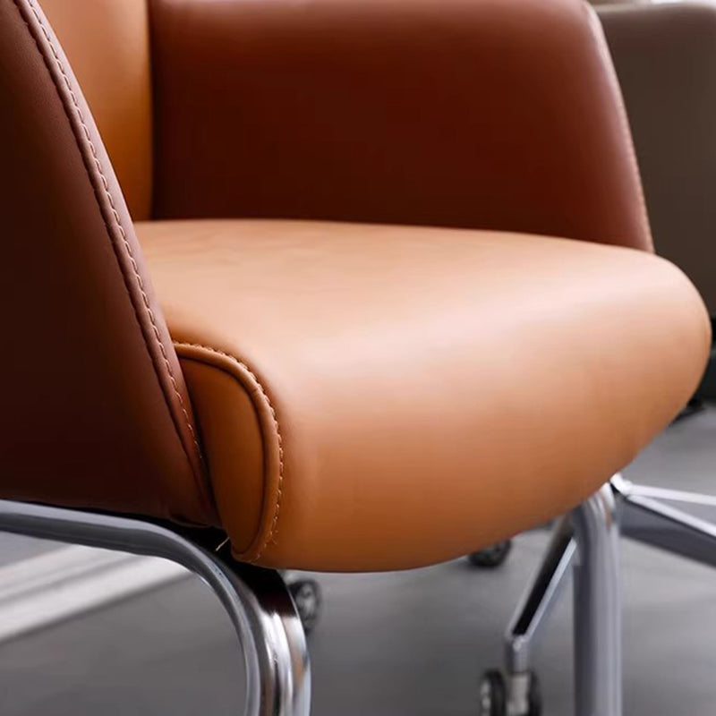 Moderner minimalistischer Schreibtischstuhl mit quadratischer Rückenlehne aus Kunstleder und Karbonstahl, drehbar, höhenverstellbar, mit Rollen, für Homeoffice 
