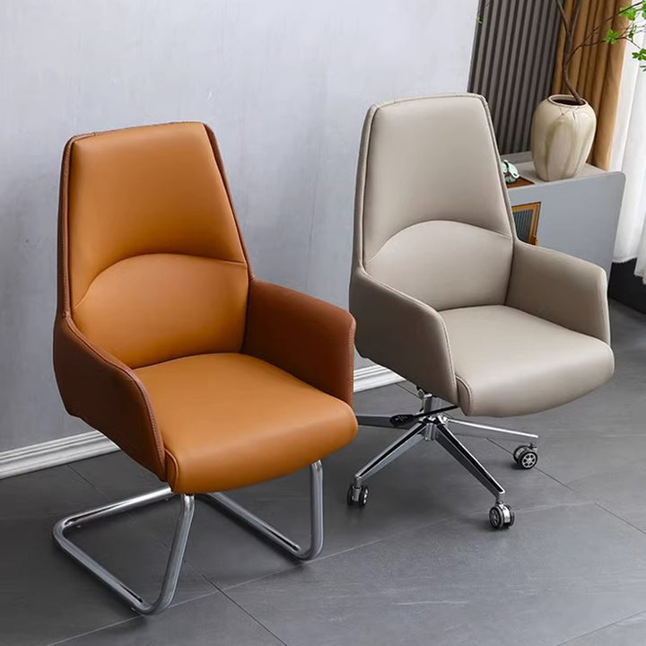 Moderner minimalistischer Schreibtischstuhl mit quadratischer Rückenlehne aus Kunstleder und Karbonstahl, drehbar, höhenverstellbar, mit Rollen, für Homeoffice 