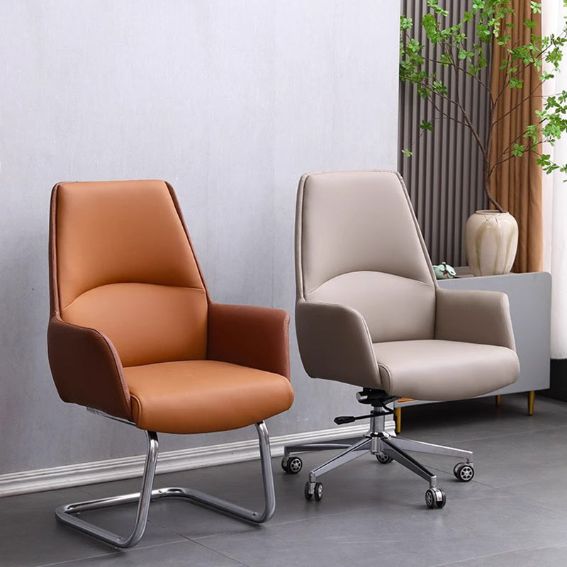 Moderner minimalistischer Schreibtischstuhl mit quadratischer Rückenlehne aus Kunstleder und Karbonstahl, drehbar, höhenverstellbar, mit Rollen, für Homeoffice 