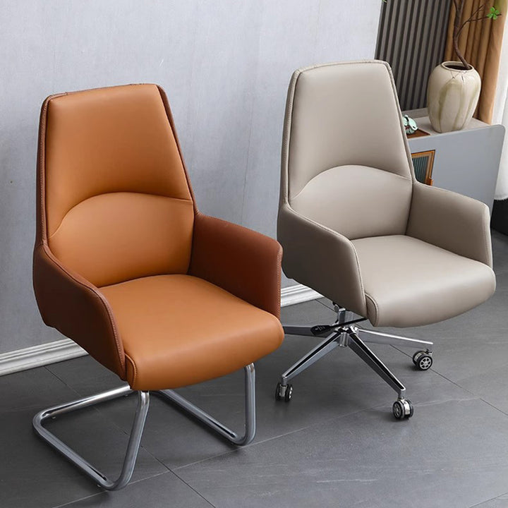 Moderner minimalistischer Schreibtischstuhl mit quadratischer Rückenlehne aus Kunstleder und Karbonstahl, drehbar, höhenverstellbar, mit Rollen, für Homeoffice 