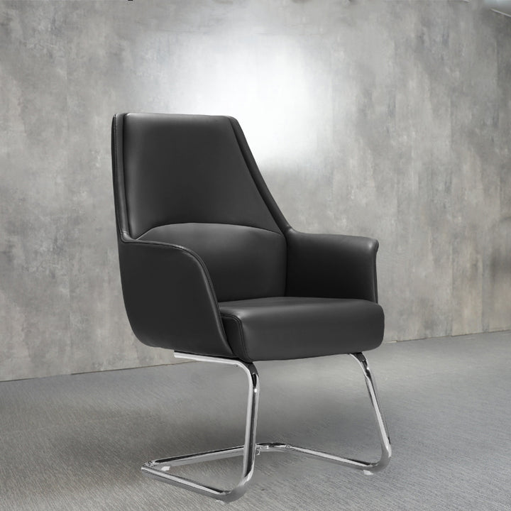 Chaise de bureau moderne minimaliste carrée en similicuir pivotante à hauteur réglable avec dossier et roulettes pour bureau à domicile 