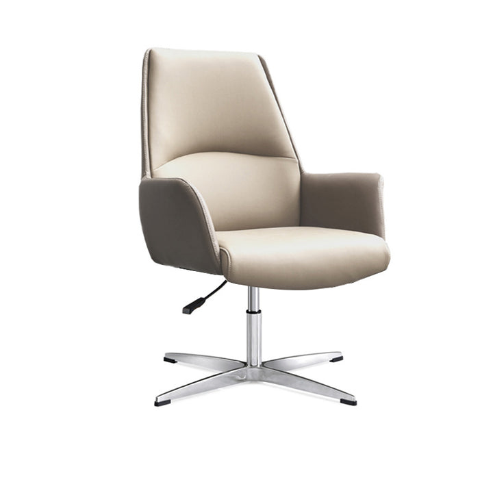 Moderner minimalistischer Schreibtischstuhl mit quadratischer Rückenlehne aus Kunstleder und Karbonstahl, drehbar, höhenverstellbar, mit Rollen, für Homeoffice 