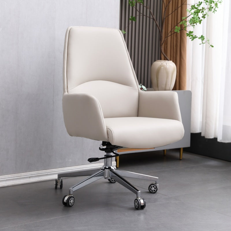 Moderner minimalistischer Schreibtischstuhl mit quadratischer Rückenlehne aus Kunstleder und Karbonstahl, drehbar, höhenverstellbar, mit Rollen, für Homeoffice 