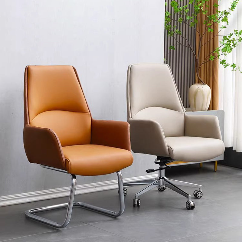 Moderner minimalistischer Schreibtischstuhl mit quadratischer Rückenlehne aus Kunstleder und Karbonstahl, drehbar, höhenverstellbar, mit Rollen, für Homeoffice 
