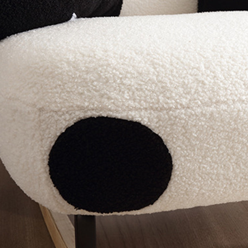 Contemporary Creative Panda Lambswool Carbon Steel Recliner Backrest For Living Room
