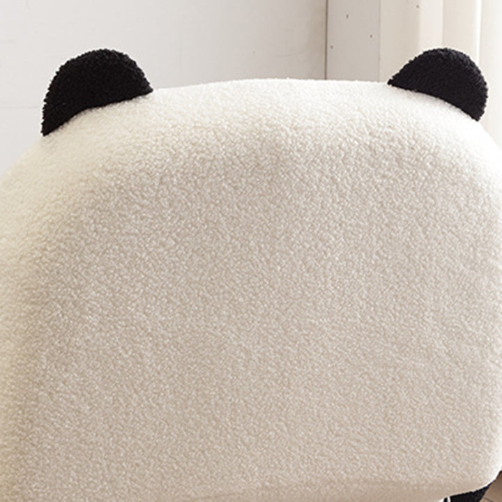 コンテンポラリー クリエイティブ パンダ シェルパ生地 カーボンスチール ラバーウッド リクライナー 背もたれ付き リビングルーム用 