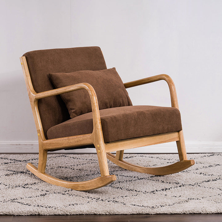Fauteuil inclinable en bois massif avec dossier et accoudoirs en tissu de coton et lin carré traditionnel japonais pour salon 