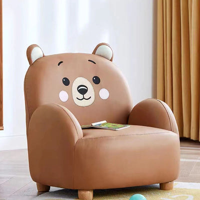 Contemporary Creative Cartoon Animal Tiger Fabric Solid Wood Children Accent Chair Backrest For Living Room