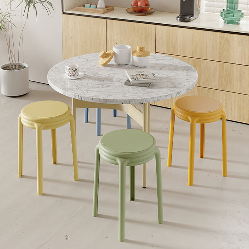 Contemporary Nordic Geometry Round Plastic Stackable Chair For Bedroom