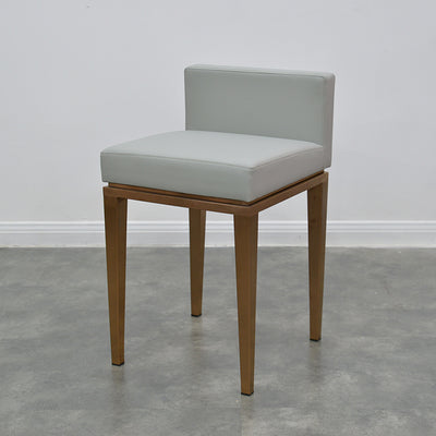 Contemporary Nordic Square Leather Stainless Steel Bar Stool Low Back For Dining Room