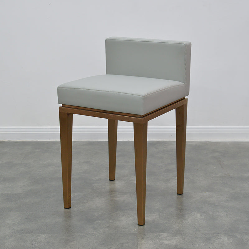 Contemporary Nordic Square Leather Stainless Steel Bar Stool Low Back For Dining Room