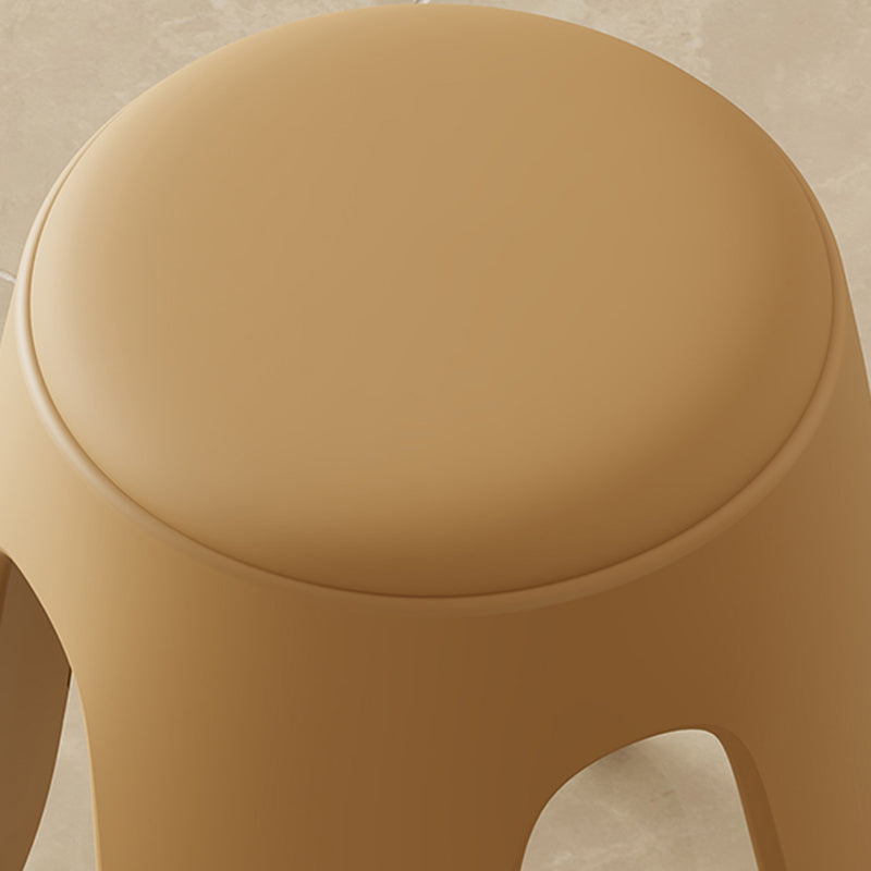 Contemporary Scandinavian Round Leather Upholstered Plastic Stackable Chair For Bedroom