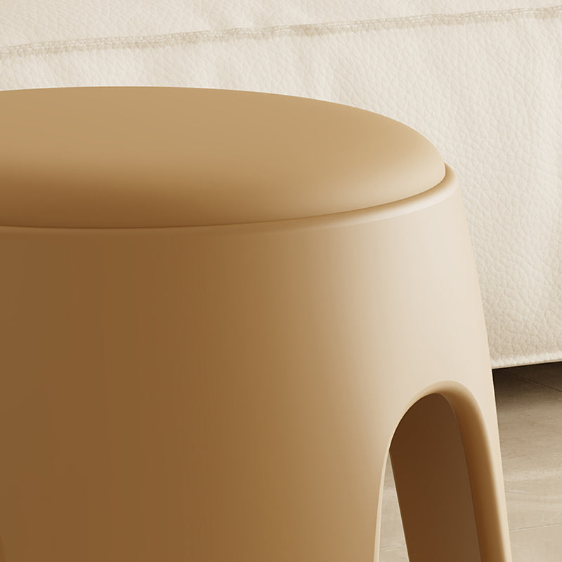 Contemporary Scandinavian Round Leather Upholstered Plastic Stackable Chair For Bedroom