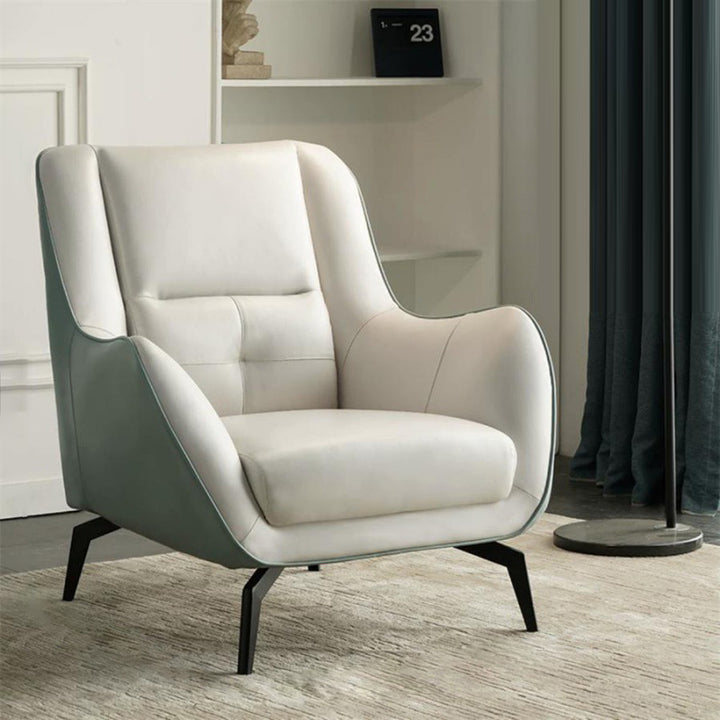 Fauteuil d'appoint contemporain scandinave en tissu carré avec dossier et accoudoirs pour salon 