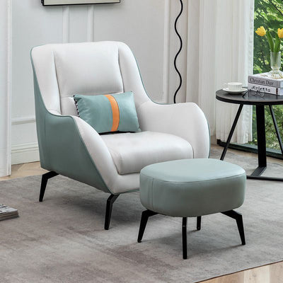 Contemporary Scandinavian Square Fabric Upholstered Accent Chair Backrest Armrest For Living Room