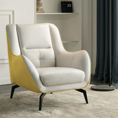 Contemporary Scandinavian Square Fabric Upholstered Accent Chair Backrest Armrest For Living Room