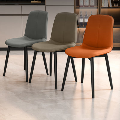 Contemporary Nordic Square Leather Metal Dining Chair Backrest For Dining Room