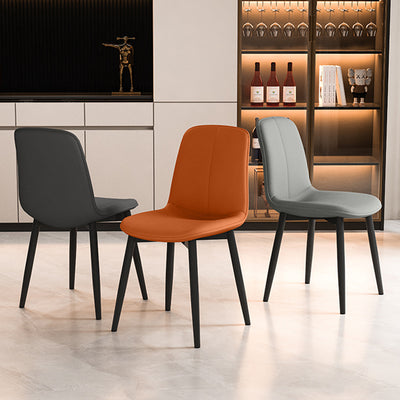 Contemporary Nordic Square Leather Metal Dining Chair Backrest For Dining Room
