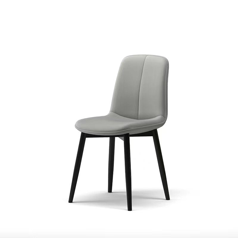 Contemporary Nordic Square Leather Metal Dining Chair Backrest For Dining Room