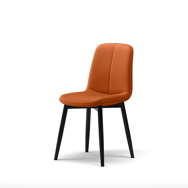 Contemporary Nordic Square Leather Metal Dining Chair Backrest For Dining Room