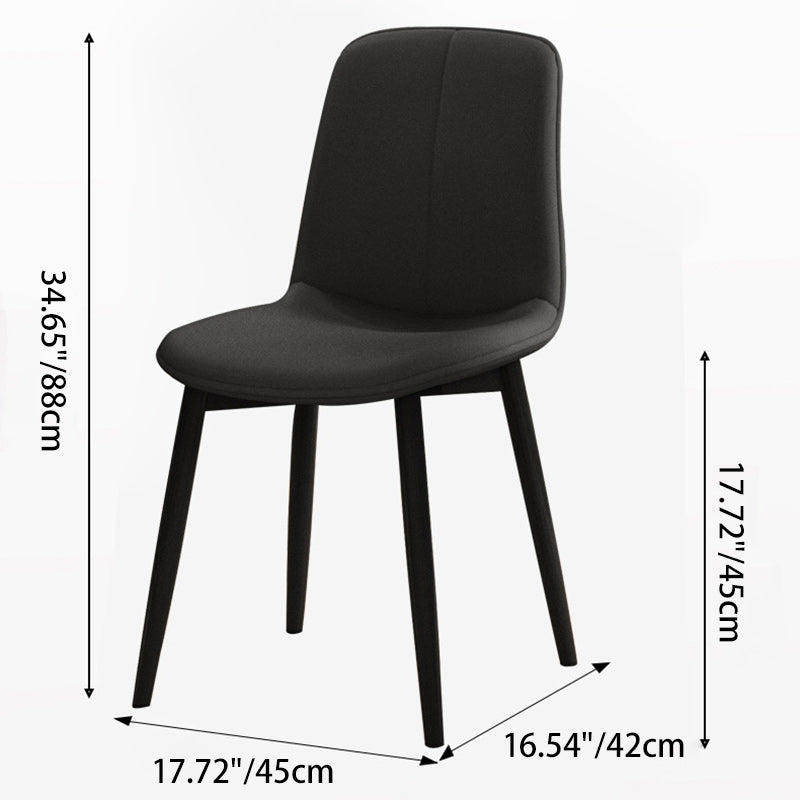 Contemporary Nordic Square Leather Metal Dining Chair Backrest For Dining Room