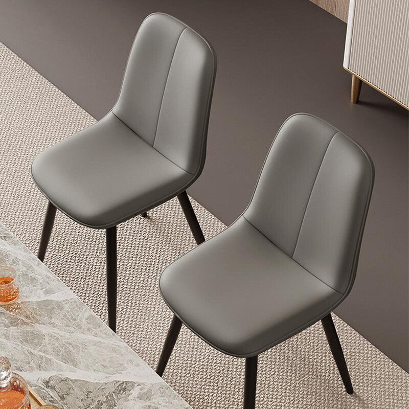 Contemporary Nordic Square Leather Metal Dining Chair Backrest For Dining Room
