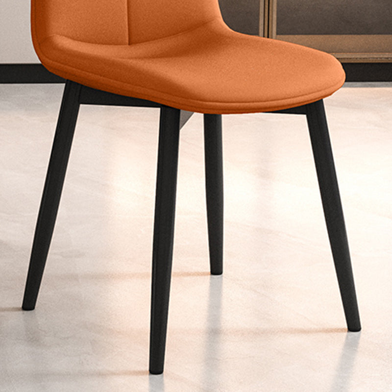 Contemporary Nordic Square Leather Metal Dining Chair Backrest For Dining Room