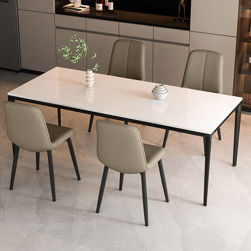 Contemporary Nordic Square Leather Metal Dining Chair Backrest For Dining Room