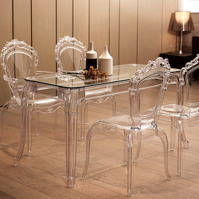 Moderner Luxus PU-Leder gepolsterter Esszimmerstuhl mit Flügelrückenlehne ohne Armlehnen für das Esszimmer 