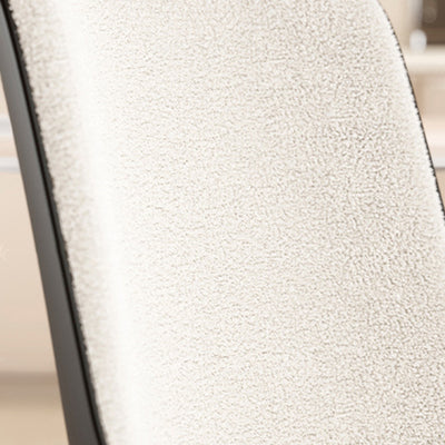 Chaise de Salle à Manger Moderne en Cuir Luxueux Courbé avec Dossier en Acier au Carbone 