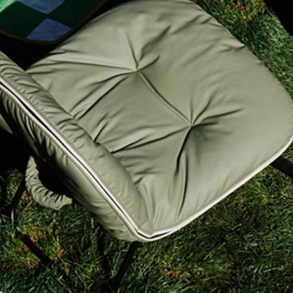Contemporary Nordic Curved Leather Upholstered Portable Folding Accent Chair Backrest For Living Room