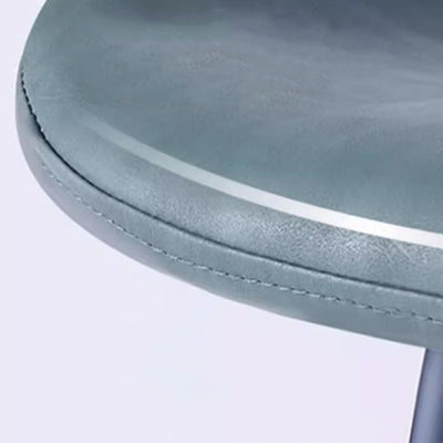 Contemporary Scandinavian Curved Leather Carbon Steel High Legs Bar Stool Footrest For Dining Room