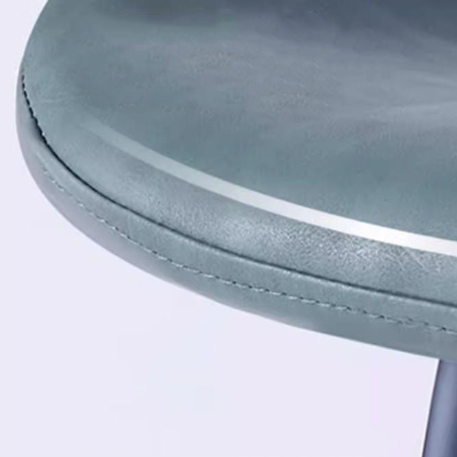 Contemporary Scandinavian Curved Leather Carbon Steel High Legs Bar Stool Footrest For Dining Room