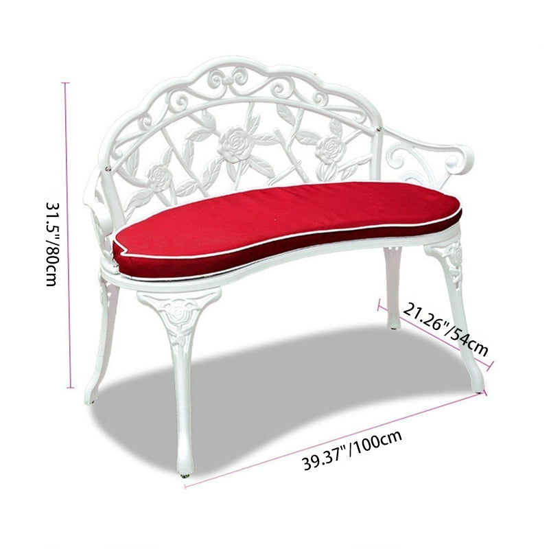 Contemporary Industrial Curved Aluminum Hollow Carving Waterproof Bench Backrest For Garden