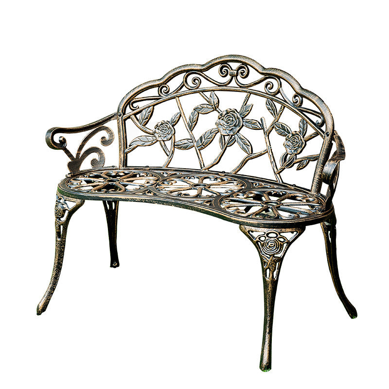 Contemporary Industrial Curved Aluminum Hollow Carving Waterproof Bench Backrest For Garden