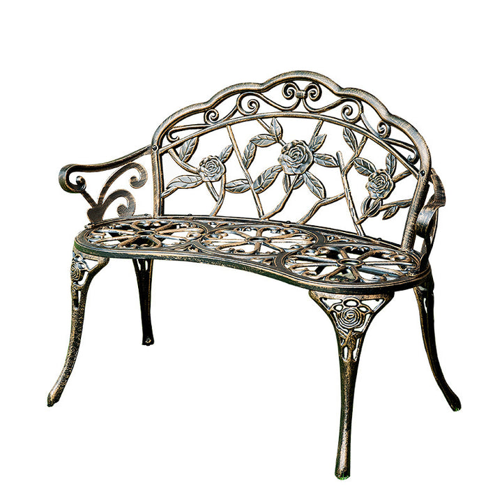 Contemporary Industrial Curved Aluminum Hollow Carving Waterproof Bench Backrest For Garden
