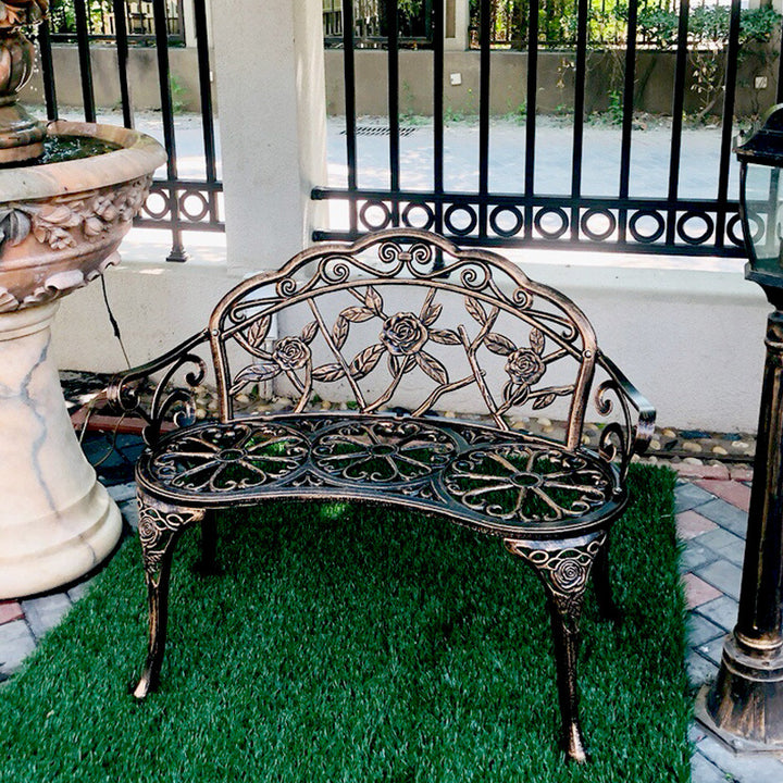 Contemporary Industrial Curved Aluminum Hollow Carving Waterproof Bench Backrest For Garden