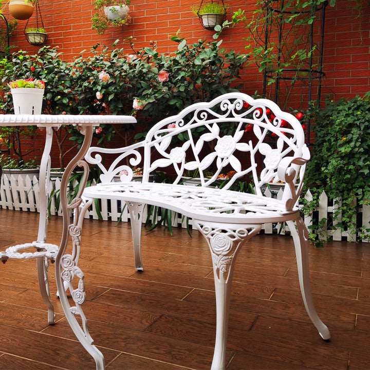 Contemporary Industrial Curved Aluminum Hollow Carving Waterproof Bench Backrest For Garden